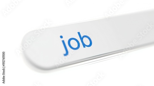 Job Search Concept – Close-Up 3D Render of “Job” in Search Bar