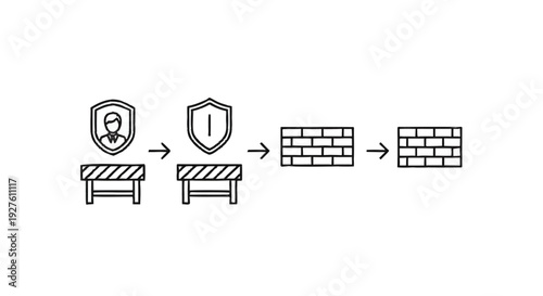Cybersecurity concept of data protection and network security.