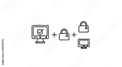 Computer Security and Data Protection Concept.