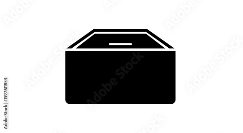 Black Box with Open Hinged Lid.