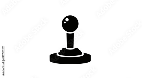 Black Joystick Icon for Gaming Purposes.