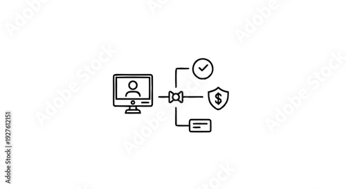 Computer security and online transaction protection concept.