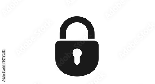 Black Padlock Icon with Keyhole 1.