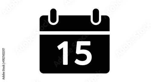 Calendar Icon Showing Fifteenth Day Date.