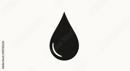 Black Water Droplet Icon Simple Design.