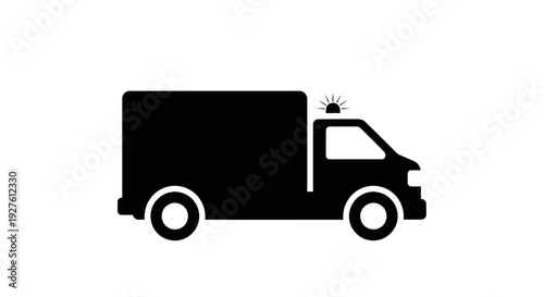 Delivery Truck Silhouette Simple Design Vehicle.