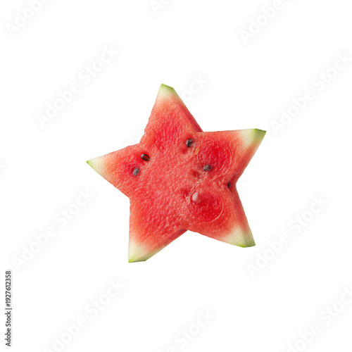 Star Shaped Watermelon Slice Refreshing Summer Fruit