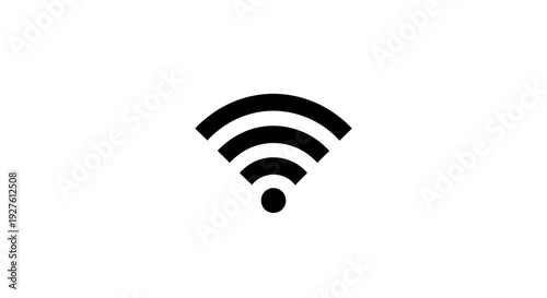 WiFi Symbol Black Icon on White.