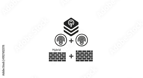 Conceptual illustration of hybrid cloud security and network infrastructure.