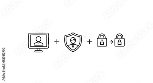 Computer User Security and Data Protection Concept.