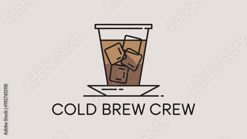 A logo for a cold brew coffee company featuring a glass of iced coffee