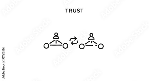 Conceptual illustration of trust and mutual relationship between two people.