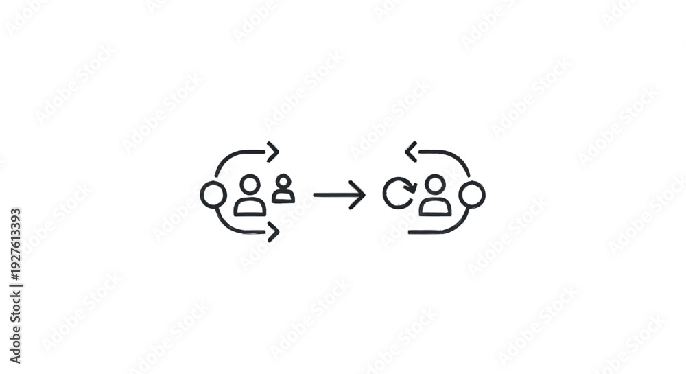Fototapeta premium Conceptual Icon Representing Transfer of People and Information.