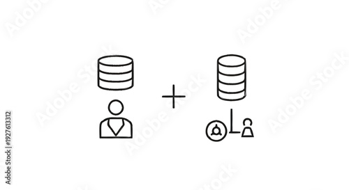 Database management and user access control illustration.
