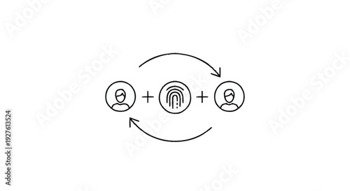 Conceptual illustration of identity verification and user authentication process.
