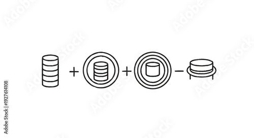 Database Icons Representing Data Management And Operations.