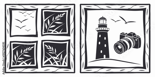 A collection of vintage stamps showcasing various designs and illustrations Vector