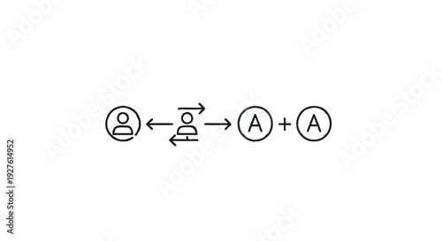 Conceptual illustration of communication and collaboration between individuals and groups.