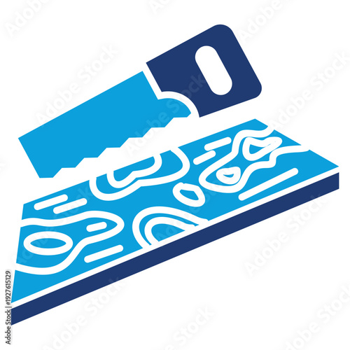 singing flat blue icon