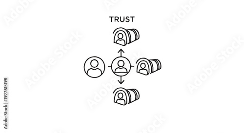 Concept of Trust and Connection in a Network.
