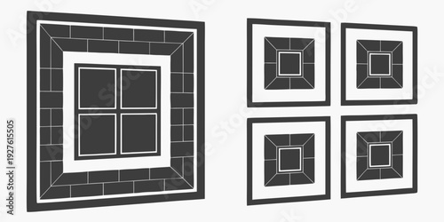 A collection of abstract geometric shapes arranged in a visually appealing pattern Vector