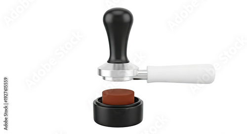 Espresso Tamper with Coffee Puck and Knock Box