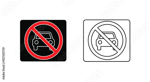 No vehicle allowed a black and white sign with a car prohibition symbol