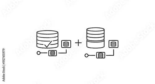 Database Integration and Data Synchronization Concept.