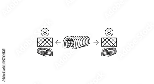 Conceptual illustration of communication and connection between two individuals.