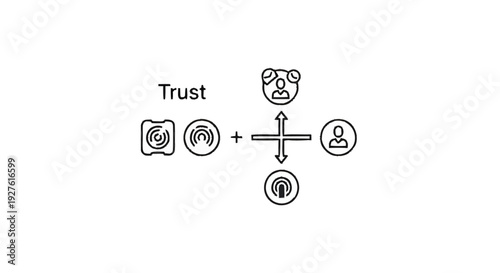 Conceptual illustration of trust building and relationships.
