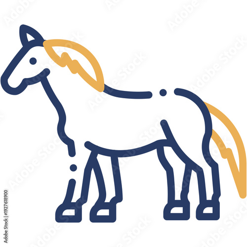 Horse in Wildlife, Animal Kingdom Vector Icon