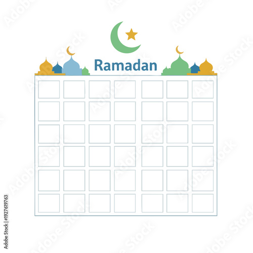 Ramadan Calendar Template for Religious and Cultural Celebrations