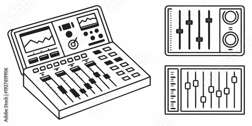 A variety of kitchen utensils and tools neatly arranged on a table. Vector