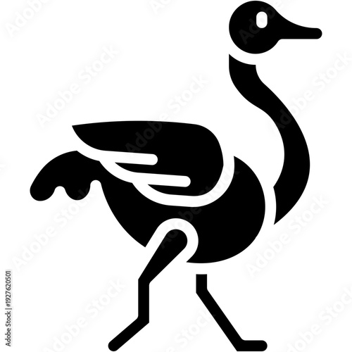 Ostrich in Wildlife, Animal Kingdom Vector Icon
