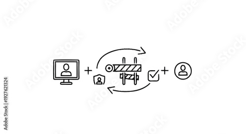 Conceptual illustration of online user verification and access control.