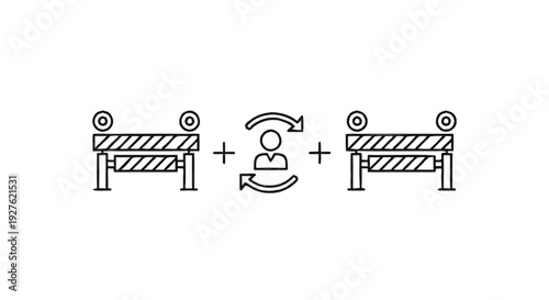 Conceptual illustration of overcoming obstacles with teamwork.