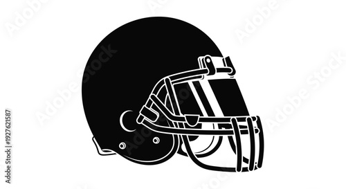 A black silhouette of an american football helmet with face mask
