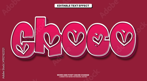 Choco Heart Bubble Editable Text Effect