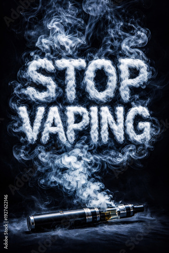 Stop Vaping: E-Cigarette with Smoke Message