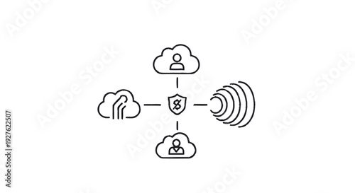 Cybersecurity Shield Protecting Cloud Data and Users.