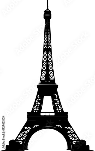 vintage eiffel tower silhouette vector illustration