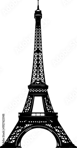 vintage eiffel tower silhouette vector illustration