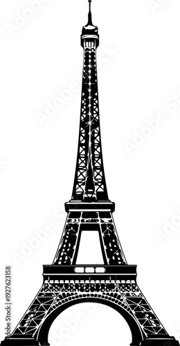 vintage eiffel tower silhouette vector illustration
