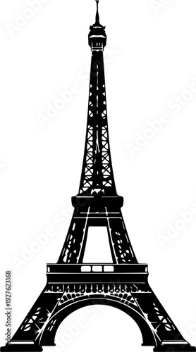 vintage eiffel tower silhouette vector illustration