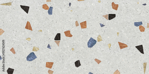 Photos old paper texture with grunge effect with light terrazzo colourful chips stone