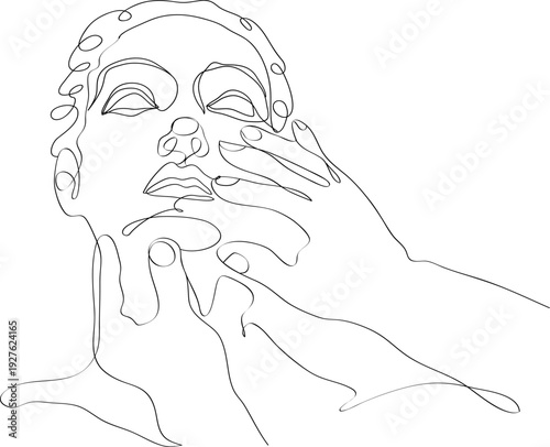  Sculptor’s hands gently holding classical female bust in soft natural light for elegant and artistic sculpture themes