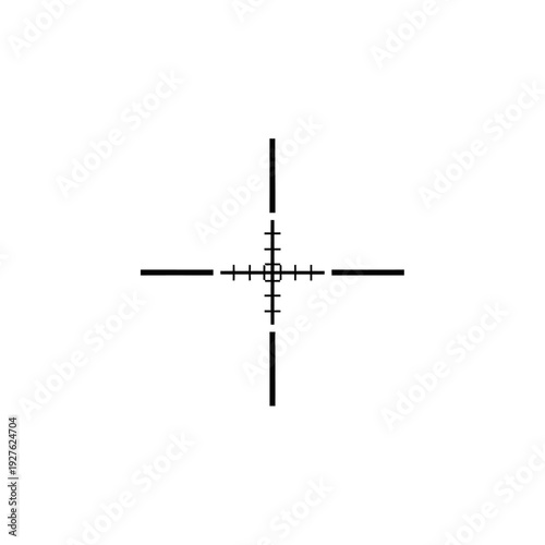 Crosshair aiming reticle on white background for targeting and precision.