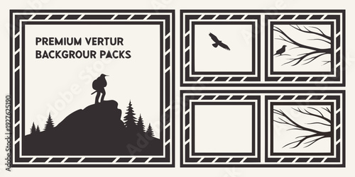 Illustration of various types of mountains and their corresponding weather patterns. Vector