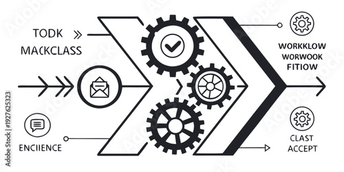 A detailed illustration of a manufacturing process with various stages and components Vector