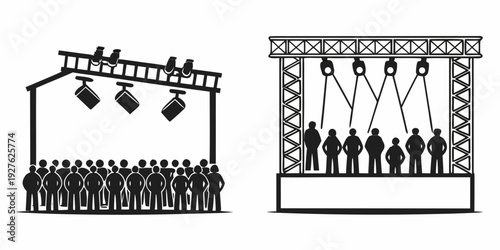 A comparison of a traditional orchestra and a modern marching band Vector